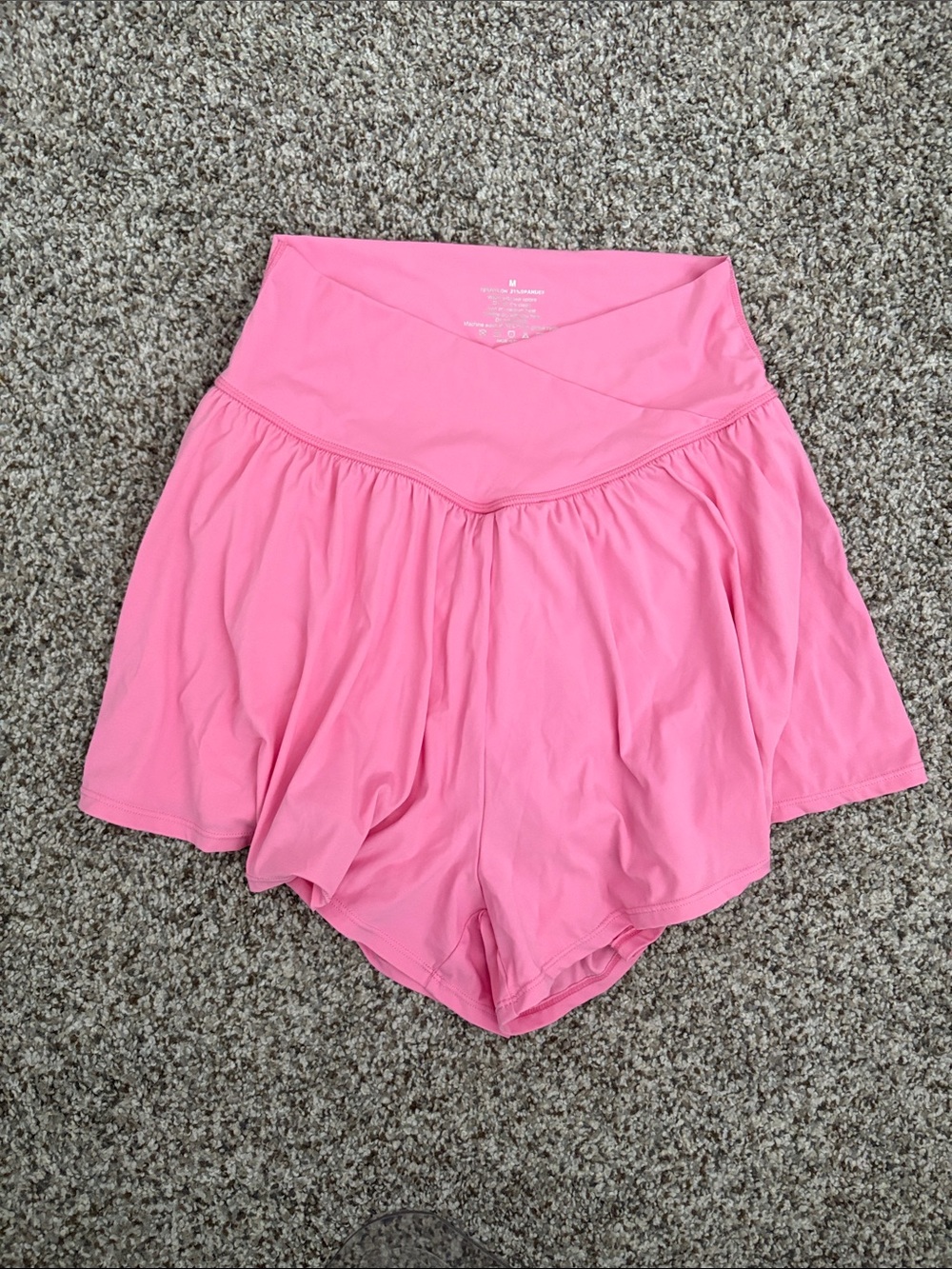 High-Waist Pink Women’s Active Shorts